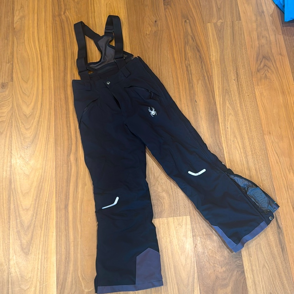 ⛷️ Spyder Blqck Boys Ski Bibs – Size 14 – Excellent Condition! ⛷️